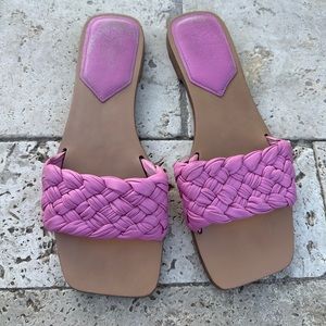 Pink Marc Fisher Rope Tie Sandal